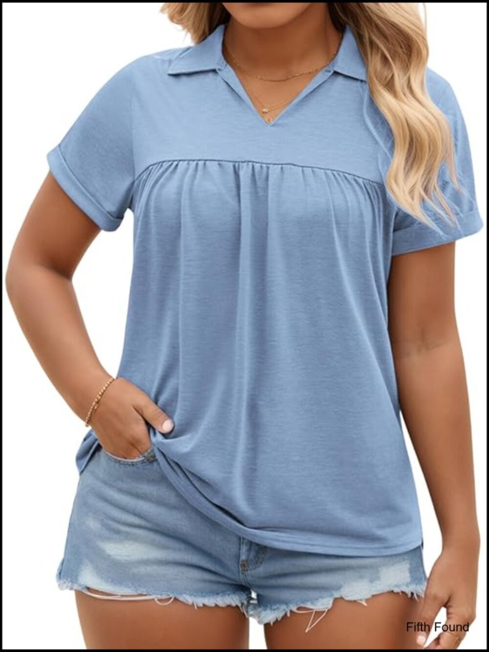 Plus Size Womens Polo Shirts Flowy Tunics Roll Short Sleeve Blouses